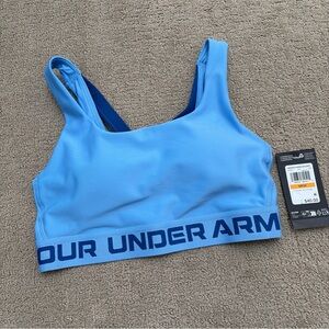 Under Armour Light Blue Sports Bra crossback mid strappy new NWT small S